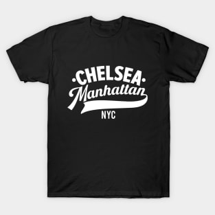 Chelsea Manhattan NYC- Minimal Neighborhood Typo Art T-Shirt